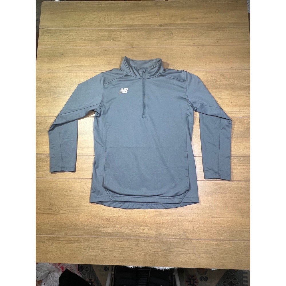 New Balance Gray‎ Quarter Zip Long Sleeve Athletic Pullover Top small